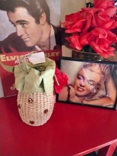 Wicker Pineapple Purse With Stones So fun approx 8 inch h