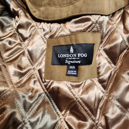 LONDON FOG MEN'S SIGNATURE SERIES ALL WEATHER COAT FLY BUTTON sz 36 S KHAKI - Picture 5 of 6