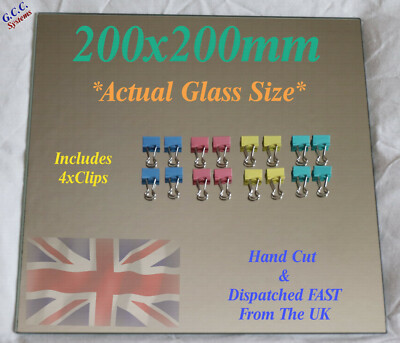 220 x 220mm Mirror Glass Plate For Heated 3D Printer Bed W Clips Creality Anet