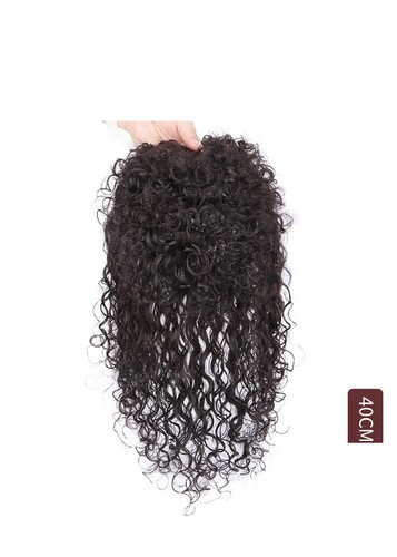 Curly Wavy 100% Clip Human Hair Topper Bangs Hairpieces Wiglet For Women - Picture 6 of 24