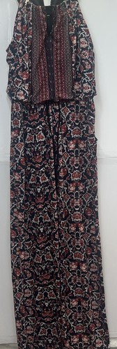 CHARMING CHARLIE RED FLORA Print Halter top Neck Sz Small BOHO - Picture 2 of 9