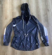 Adidas Women  s Packable Full Zip Lightweight Track Jacket Small 3 Stripes Hooded