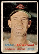1957 Topps #263 George Strickland  Cleveland Indians Low Grade Crease