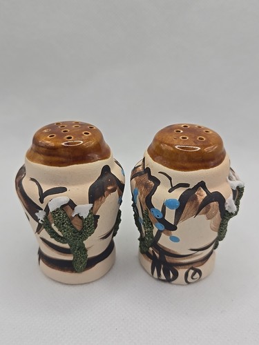 Salero pimentero decoración suroeste montañas cactus pintado a mano 2,5 pulgadas - Imagen 2 de 15