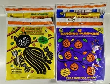 Lot of 4 Vintage Sun Hill Halloween Decorations Black Cat Mobile Pumpkins Read