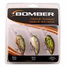 Bomber Triple Threat Model 4A 3-Piece Crankbait Variety Pack Medium Diving Crank