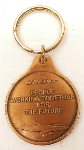 Vintage Boeing Sheet Metal Center 1988 Keyring Promo Employee Award - Picture 2 of 2