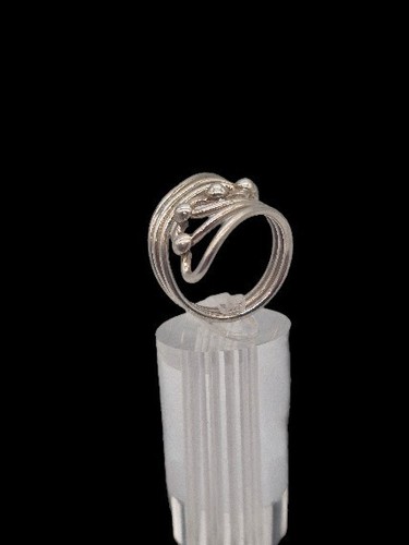 Sterling Silver 925 Fancy Layered Ring Large Size 10 Thumb or Index finger - Picture 4 of 4