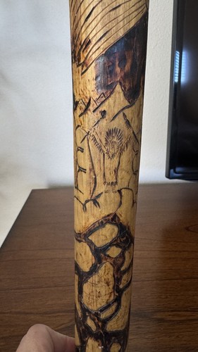 VINTAGE Native American WOODEN CANE WALKING STICK FOLK ART HAND CARVED  - Bild 4 von 13