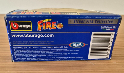 1:43 Bburago Street Fire Volkswagen New Beetle Diecast Race car Yellow in box - Picture 6 of 7
