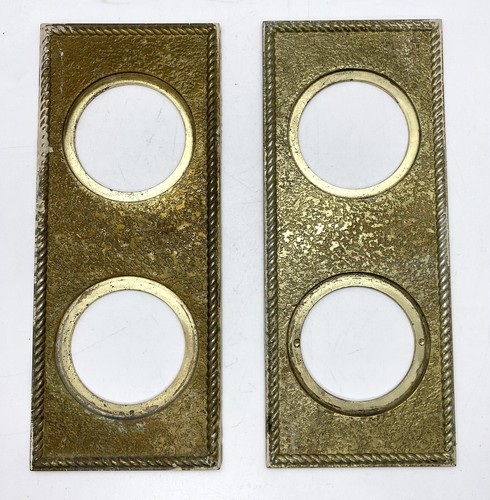 Cubiertas de placa de puerta de latón vintage años 60 - Lote de 2 - Imagen 2 de 13