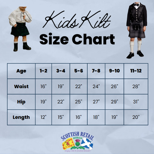 KILT Black Watch Tartan Acrylic Wool Kilt 2 Leather straps, Size 11-12 Yrs Kids - Picture 2 of 3