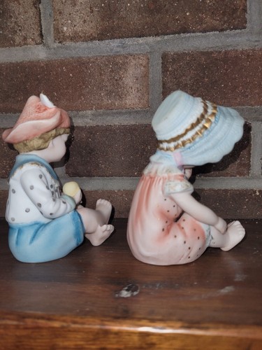 Vintage Klavier Babys Junge & Mädchen Biskuit Porzellan Figuren nummeriert - Bild 5 von 8