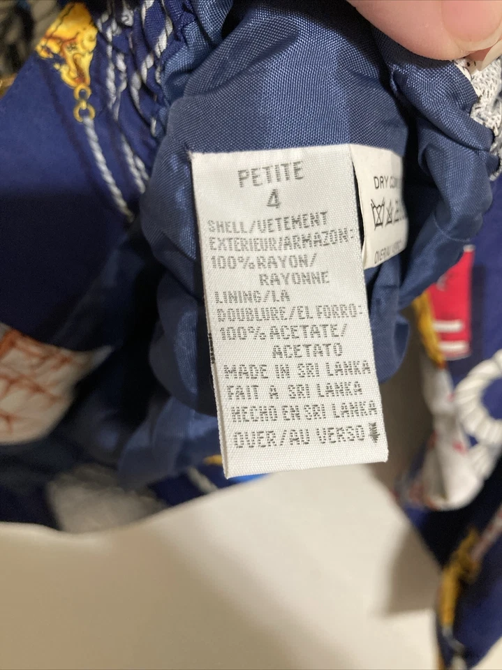 1980S Liz Claiborne морской укороченный моряк Bomber куртка ветровка размер 4P - Изображение 3 из 4