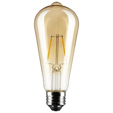 Satco S9577 LED Filament Transparent Amber 2.5W =25W 120V ST19 Medium E26 Base