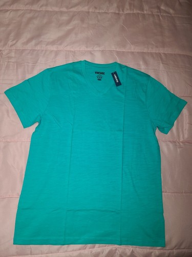 Old Navy Vintage V Neck T-shirt Turquoise XL - Picture 2 of 3