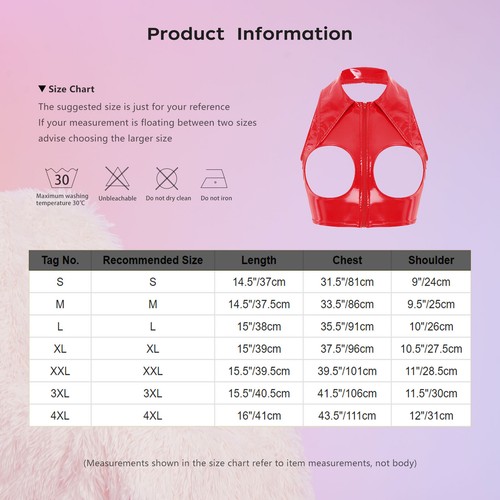 Mujeres Chaleco Aspecto Húmedo Lencería Cuero PU Sujetador Recortado Bralette Gótico Top Corto - Imagen 35 de 40