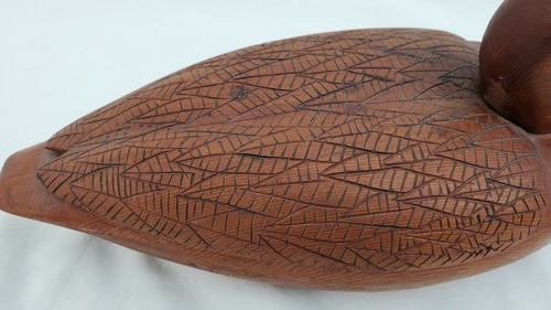 PATO DE MADERA TALLADO A MANO VINTAGE FIRMADO (SEGUNDO) - Imagen 8 de 12