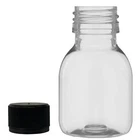 Pack of 128 x 60ml Sirop Round Plastic Fruit Juice / Smoothie Bottle + Caps