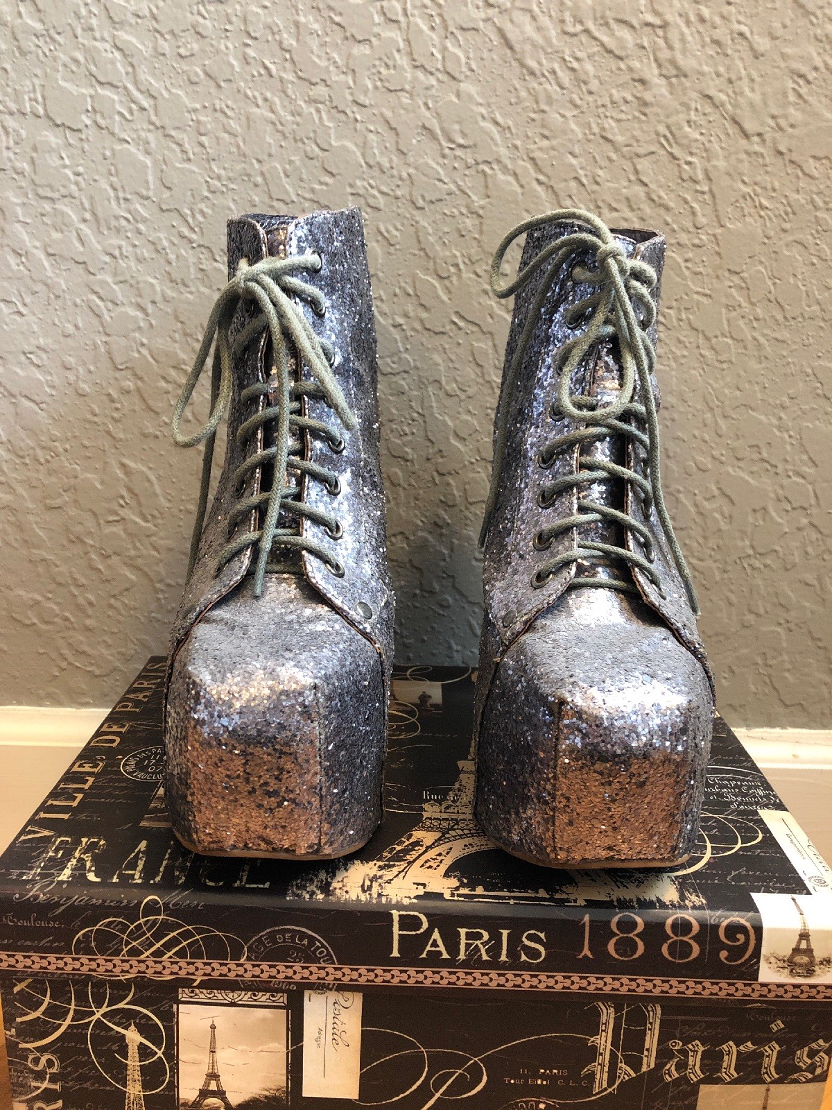 Jeffrey Campbell Lita Lita Campbell plata Glitter 7.5M 0518b6 Jeffrey Campbell Lita Lita Campbell plata Glitter 7.5M 0518b6