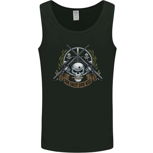 Sniper Ace One Shot Kill Paratrooper Navy Army Mens Tank Top - Picture 9 of 31