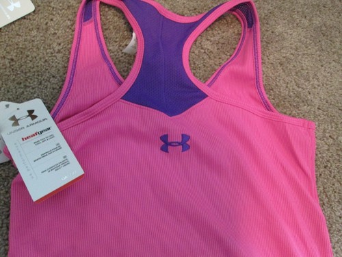 NEW Girls UNDER ARMOUR 3pc OUTFIT Black Capri UPF 30+2 TANK TOPS YXL FREE SHIP - Picture 10 of 10