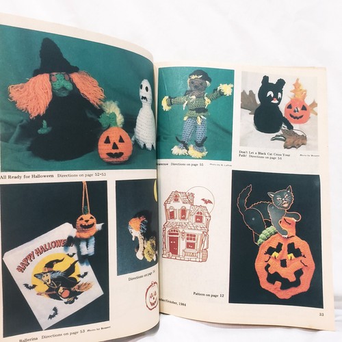 Crochet World Magazine Halloween Oct 1984 Navajo Vest Jack o Lantern Doilies - Picture 10 of 12