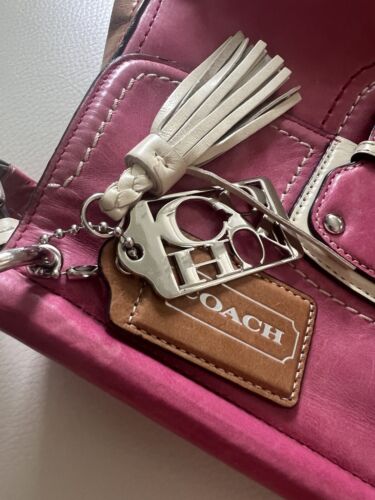 Lot of two vintage Coach bags - Legacy Willis pink/tan and brown Pochette - Picture 4 of 12