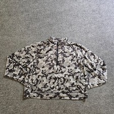 Spyder Pullover Womens Large Black Gray Camo 1/4 Zip Long Sleeve Athletic Casual