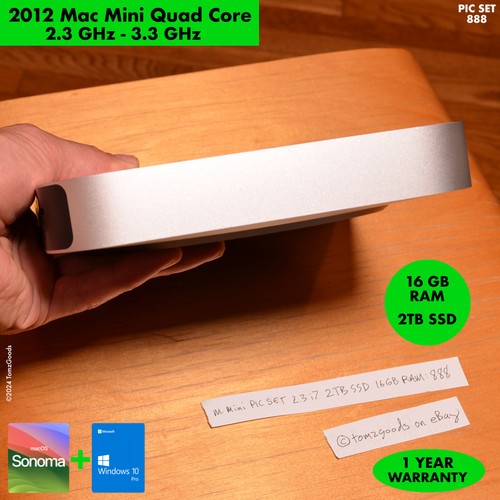 MacOS SONOMA + WINDOWS 10 PRO 2012 Mac Mini 2.3GHz i7 QUAD CORE 16GB RAM 2TB SSD - Picture 7 of 14