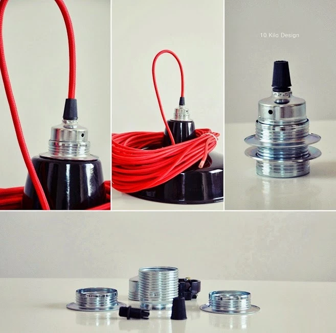 Fabriklampe 36cm schwarz rund Emaille Lampe Enamel Industrial Lighting