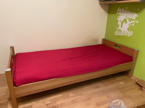 Paidi Hochbett / Spielbett m. Rutsche & Erhöhung, Lattenrost, Buche massiv - Bild 4 von 5
