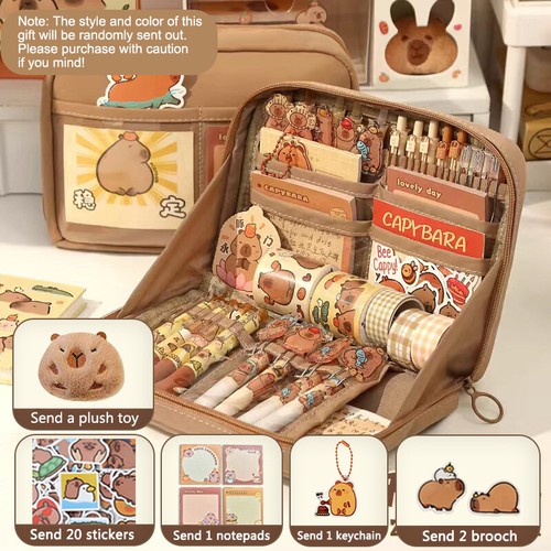 Cute Pencil Case Multifunctional Stationery Set Capybara Pen Bag for Students - Picture 15 of 20