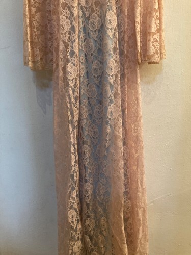 Glydons Women’s Lace Dressing Gown & Nightgown Set, Size S, 1980s, Hollywood, US - Picture 4 of 14