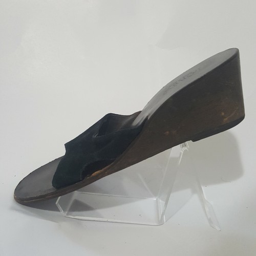 J. Crew Sandals Women's Shoes Size 7.5 M Black Suede Made in Italy - Picture 3 of 11