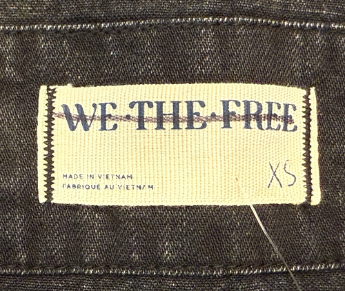 NEW FREE PEOPLE WE THE FREE WASHED BLACK DENIM SOUTH SIDE VEST TOP SZ XS - Picture 4 of 6