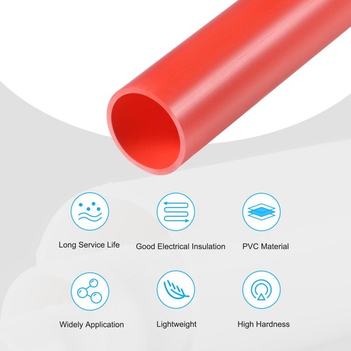 3Stk. PVC-Rohr 17mm ID x20mm OD 1,6ft starre Wasserleitung Abflussrohr Rot - Bild 3 von 5