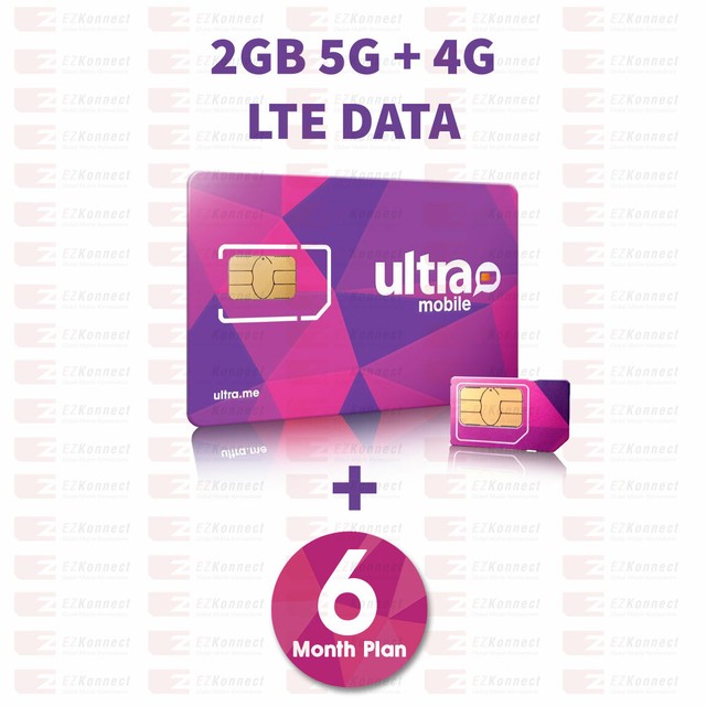 PreLoaded Ultra Mobile SIM Card with 2GB 5G-4G LTE Data 6 Months Services PreLoaded Ultra Mobile SIM Card with 2GB 5G-4G LTE Data 6 Months Services