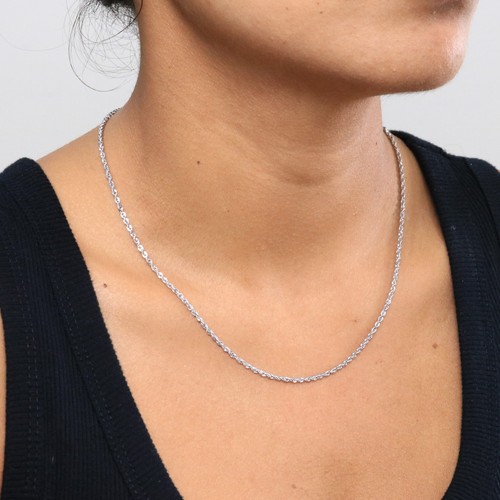 14K White Gold Solid Diamond Cut Rope 1mm-6mm Chain Pendant Necklace 16"- 30" - Picture 88 of 89