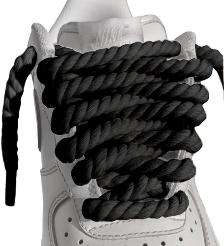 Dicke Seilschuhe Schnürsenkel Travis SB Dunk AJ AF1 off weiß schwarz geflochtene Schnürsenkel - Bild 12 von 20