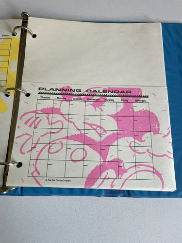 Disney Vintage 1990s Electric Mickey Mouse 3 Ring Binder Notebook Planner Folder - Picture 11 of 17