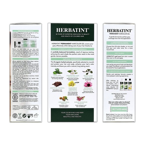 Herbatint Permanent Herbal Hair Color Gel 8R Light Copper Blonde 4.56 ounce - Picture 2 of 6
