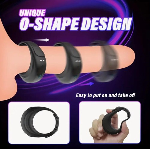 Silicone Male Cock Ring Penis Vibrator Couple Sex Toy For Adult Men Rechargeable - Picture 3 of 12