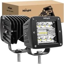 Nilight 2Pcs 3Inch 42W LED Cubes Upgraded Spot Flood Combo Square Driving Lights