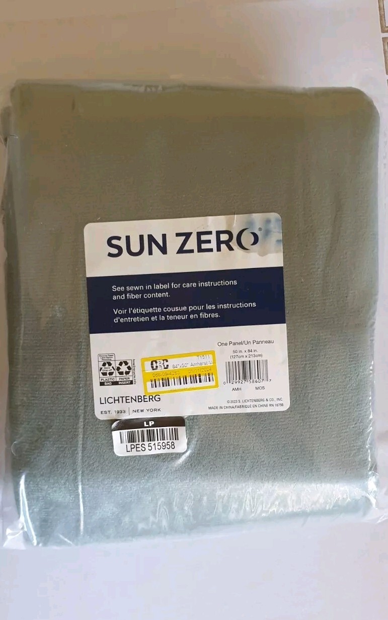 Sun Zero Lightenberg Blackout Curtain Panel 50x84 Olive Green-image