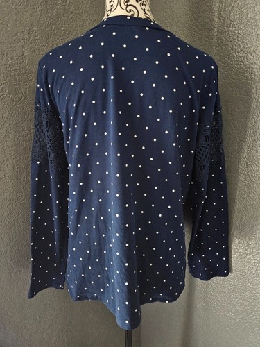 Camicetta donna maglia lavoro a pois manica lunga 3XL più 22 1/2 ma adatta grande - Foto 8 di 10