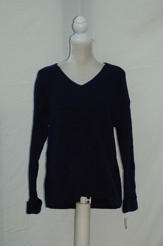 CHARTER CLUB Sweater Long Sleeve Solid V-Neck Pullover Blue M
