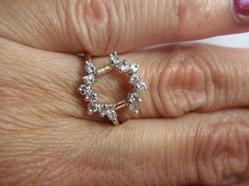 14K Solid Yel Gold .40Ct DIAMOND Wedding Band Engagement Enhancer Wrap Ring 3.1G - Picture 6 of 24