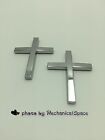 2X Silver Christian Cross 3D Emblem Decal Logo Badge Sticker For Car Motorcycle