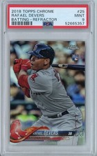 2018 Topps Chrome #25 Rafael Devers RC Batting Refractor PSA 9 Mint POP 233